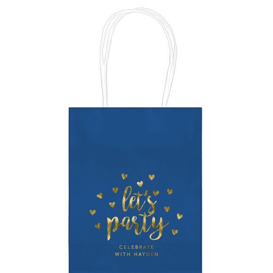 Confetti Hearts Let's Party Mini Twisted Handled Bags